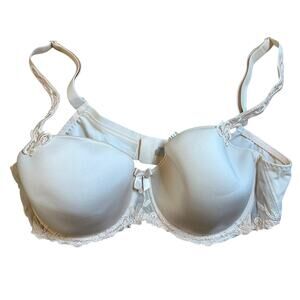 Simone Perele Andora 3D Molded Cup Underwire Bra Womens 38C Pink Cream Lace Bow